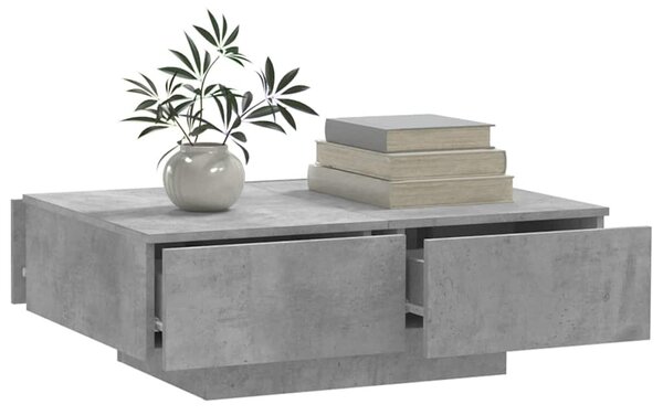 Betonszürke szerelt fa dohányzóasztal 90 x 60 x 31 cm