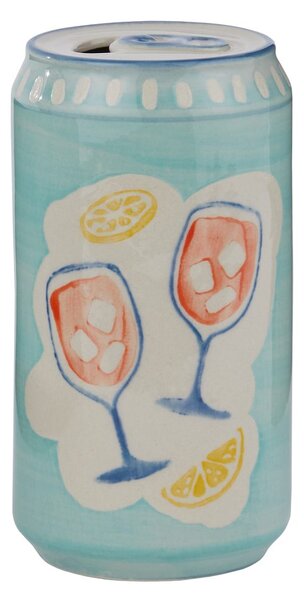 BEVERAGE kerámia váza 12 cm , kék
