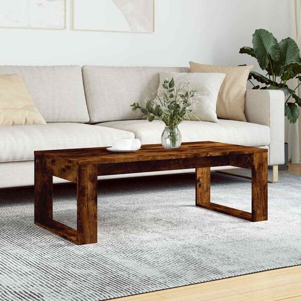 Füstös tölgy színű szerelt fa dohányzóasztal 102x50x35 cm