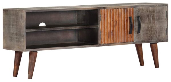 Szürke tömör nyers mangófa TV-szekrény 130 x 30 x 46 cm