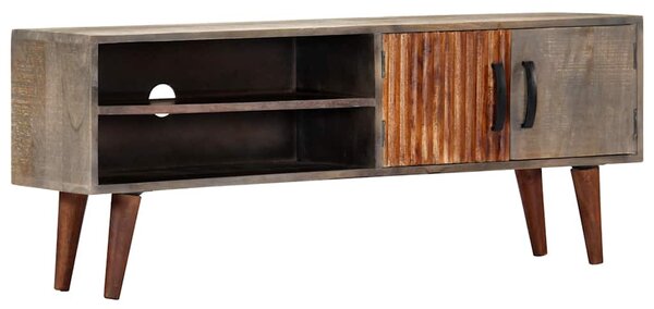 Szürke tömör nyers mangófa TV-szekrény 130 x 30 x 46 cm