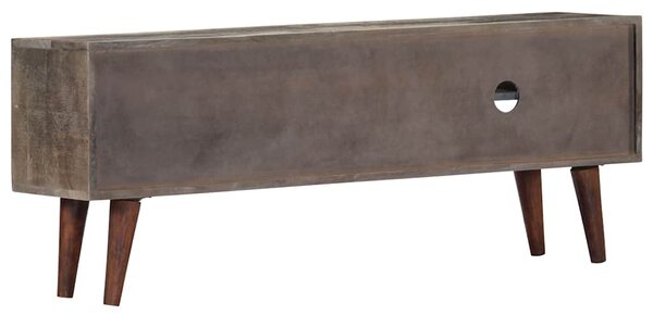 Szürke tömör nyers mangófa TV-szekrény 130 x 30 x 46 cm