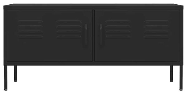 Fekete acél TV-szekrény 105 x 35 x 50 cm