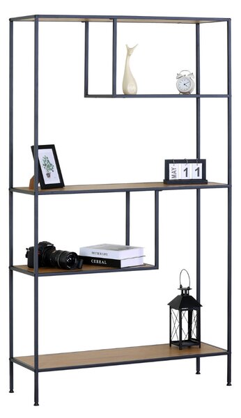 KÉSZLETKISÖPRÉS! Intenso Home 5 szintes könyvespolc 100 x 180cm (Aranytölgy) | Univerzális tároló állvány fém lábakkal