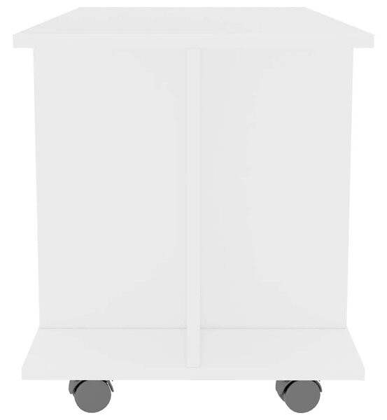 Fehér szerelt fa TV-szekrény görgőkkel 80 x 40 x 45 cm