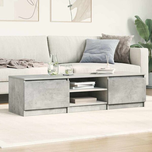 Betonszürke szerelt fa TV-szekrény 140 x 40 x 35,5 cm