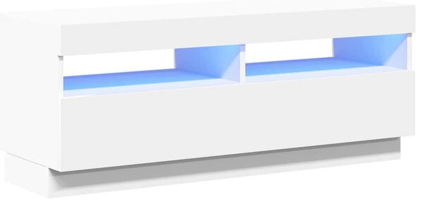 Fehér TV-szekrény LED-világítással 100 x 35 x 40 cm