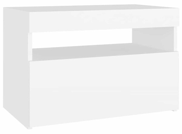 Fehér TV-szekrény LED-lámpákkal 60 x 35 x 40 cm