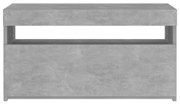 Betonszürke TV-szekrény LED-világítással 75 x 35 x 40 cm