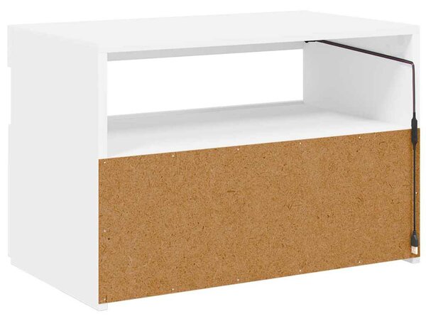 Fehér TV-szekrény LED-lámpákkal 60 x 35 x 40 cm