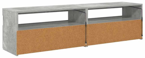 2 db betonszürke TV-szekrény LED-világítással 75 x 35 x 40 cm
