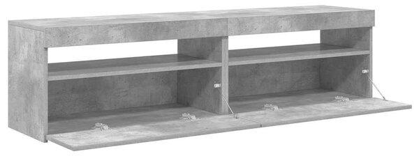 2 db betonszürke TV-szekrény LED-világítással 75 x 35 x 40 cm