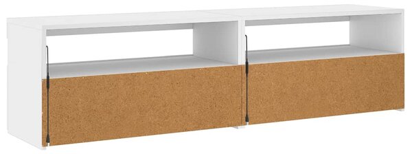 2 db fehér TV-szekrény LED-világítással 75 x 35 x 40 cm