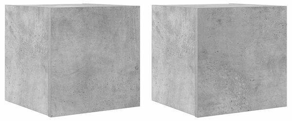 2 db betonszürke falra szerelhető TV-szekrény 30,5 x 30 x 30 cm