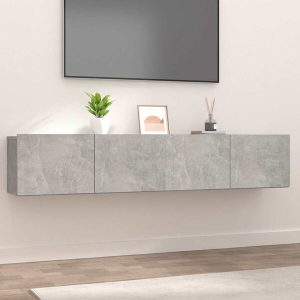 2 db betonszürke szerelt fa TV-szekrény 80 x 30 x 30 cm