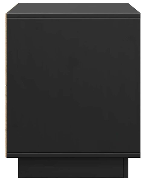 Fekete tömör fenyőfa TV-szekrény 74x35x44 cm