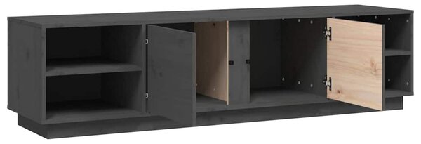 Szürke tömör fenyőfa TV-szekrény 156 x 40 x 40 cm
