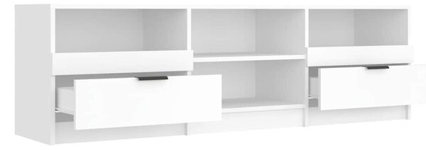 Fehér szerelt fa TV-szekrény 150 x 33,5 x 45 cm