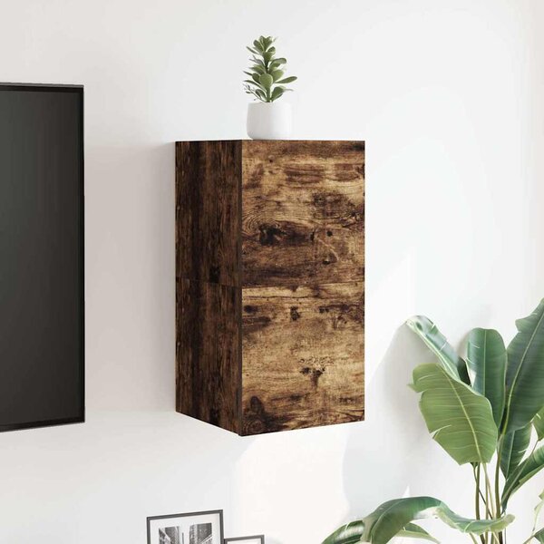 2 db füstös tölgy színű fali TV-szekrény 30,5 x 30 x 30 cm