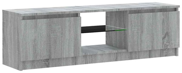 Szürke sonoma színű TV-szekrény LED lámpákkal 120 x 30 x 36cm