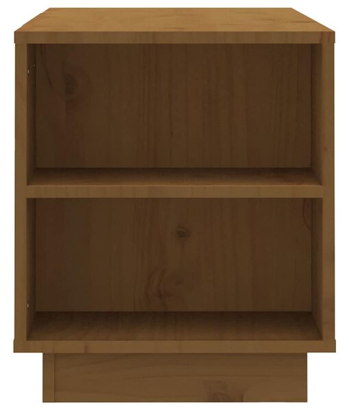 Mézbarna tömör fenyőfa TV-szekrény 110 x 35 x 40,5 cm