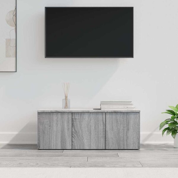 Szürke sonoma színű szerelt fa TV-szekrény 80x34x30 cm