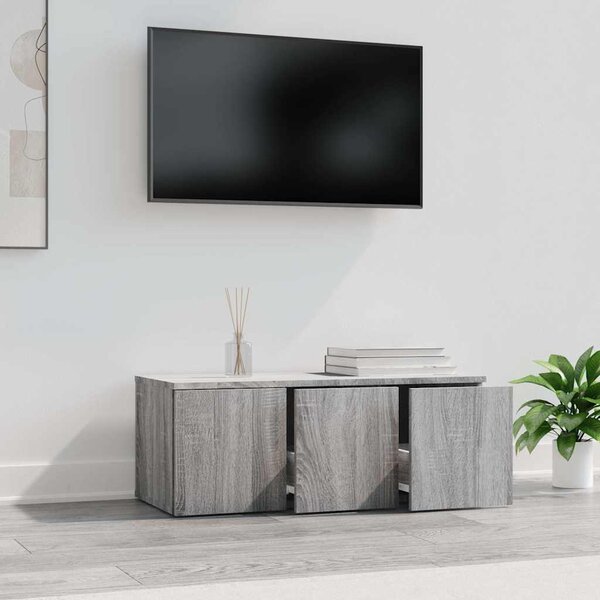 Szürke sonoma színű szerelt fa TV-szekrény 80x34x30 cm