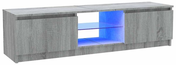 Szürke sonoma színű TV-szekrény LED lámpákkal 120 x 30 x 36cm