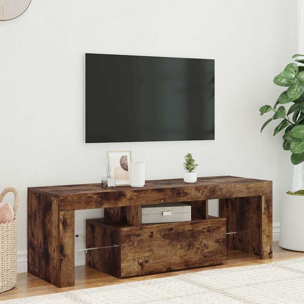 Füstös tölgy színű TV-szekrény LED-világítással 120x35x40 cm