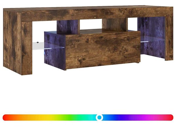 Füstös tölgy színű TV-szekrény LED-világítással 120x35x40 cm