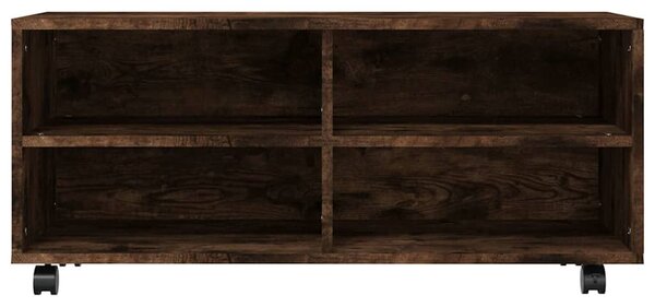 Füstös tölgy színű szerelt fa TV-szekrény görgőkkel 90x35x35 cm