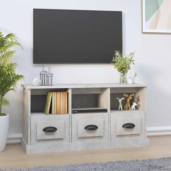 Betonszürke szerelt fa TV-szekrény 100x35x50 cm