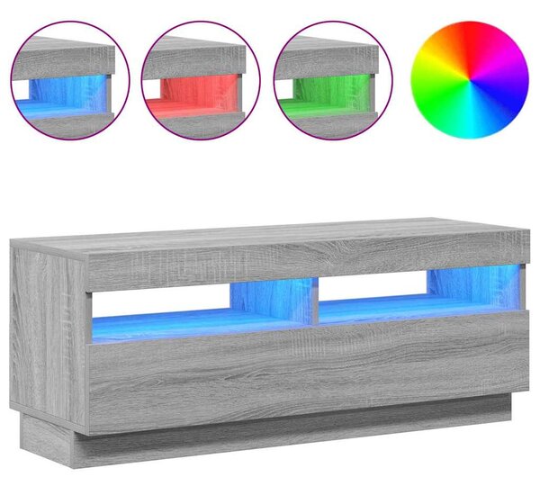 Szürke sonoma TV-szekrény LED-lámpákkal 100 x 35 x 40 cm