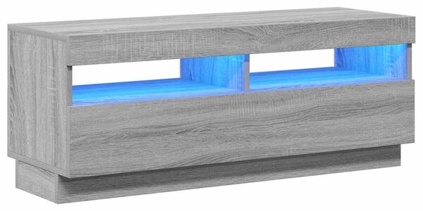Szürke sonoma TV-szekrény LED-lámpákkal 100 x 35 x 40 cm