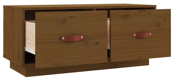 Mézbarna tömör fenyőfa TV-szekrény 80 x 34 x 35 cm