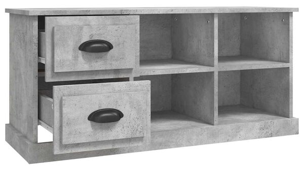 Betonszürke szerelt fa TV-szekrény 102 x 35,5 x47,5 cm