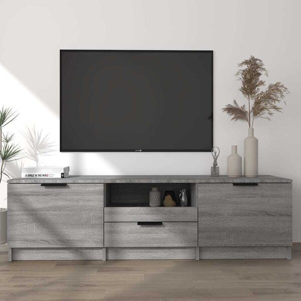 Szürke sonoma színű szerelt fa TV-szekrény 140 x 35 x 40 cm