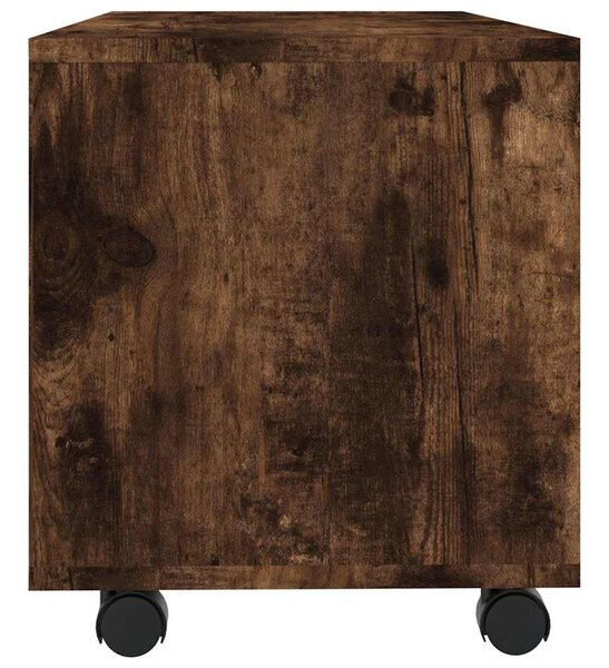 Füstös tölgy színű szerelt fa TV-szekrény görgőkkel 90x35x35 cm