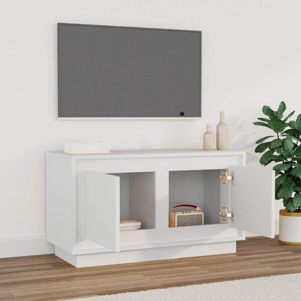 Fehér szerelt fa TV-szekrény 80x35x45 cm