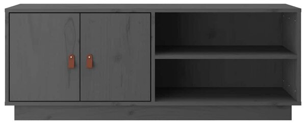 Szürke tömör fenyőfa TV-szekrény 105x34x40 cm