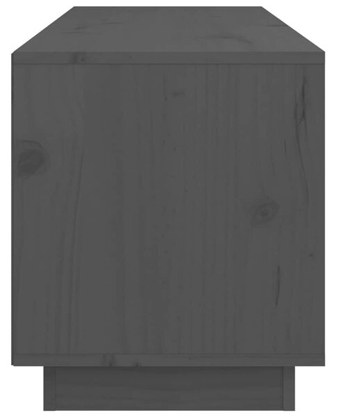 Szürke tömör fenyőfa TV-szekrény 105x34x40 cm