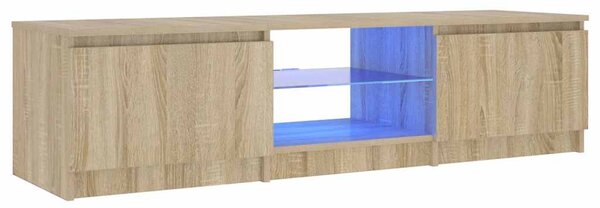 Füstös tölgy színű TV-szekrény LED-ekkel 140 x 40 x 36 cm