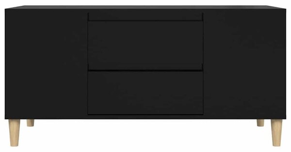 Fekete szerelt fa TV-szekrény 102x44,5x50 cm