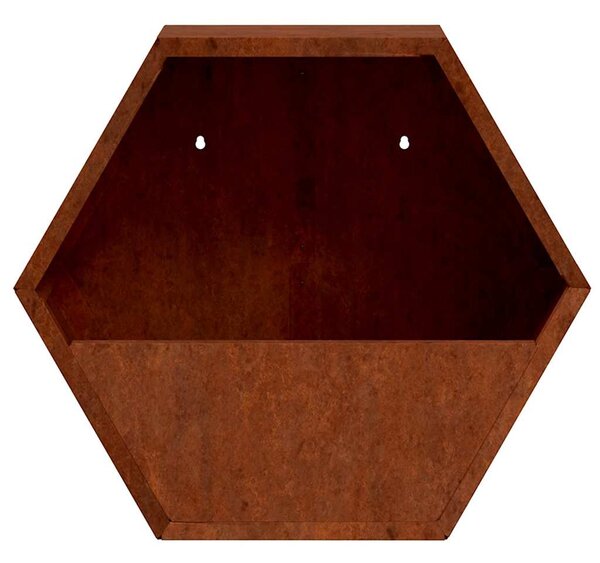 2 db rozsda színű corten acél fali növénytartó 46 x 10 x 40 cm