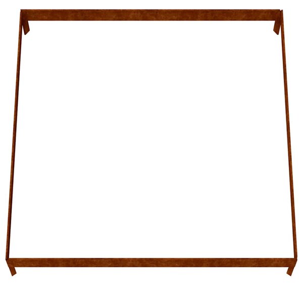 Corten acél kerti magaságyás 100 x 100 x 18,5 cm