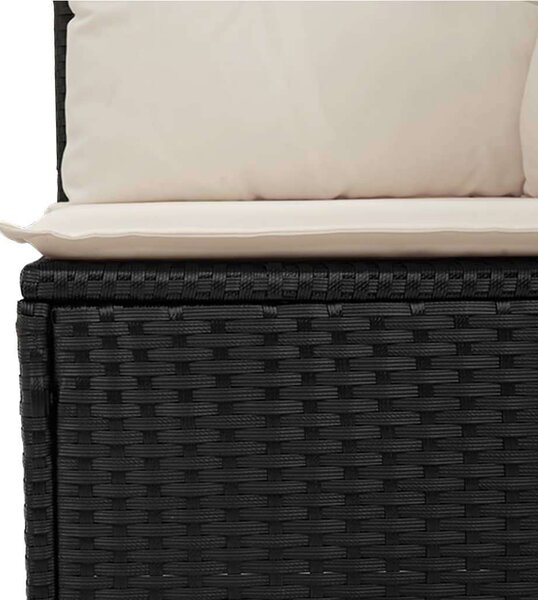 VidaXL Dönthető Kerti Pad - Polyrattan - Fekete - 108cm