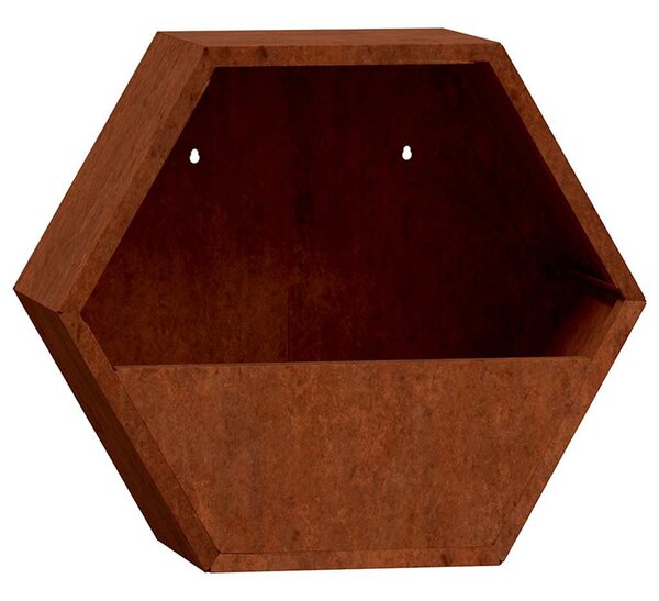 2 db rozsda színű corten acél fali növénytartó 46 x 10 x 40 cm
