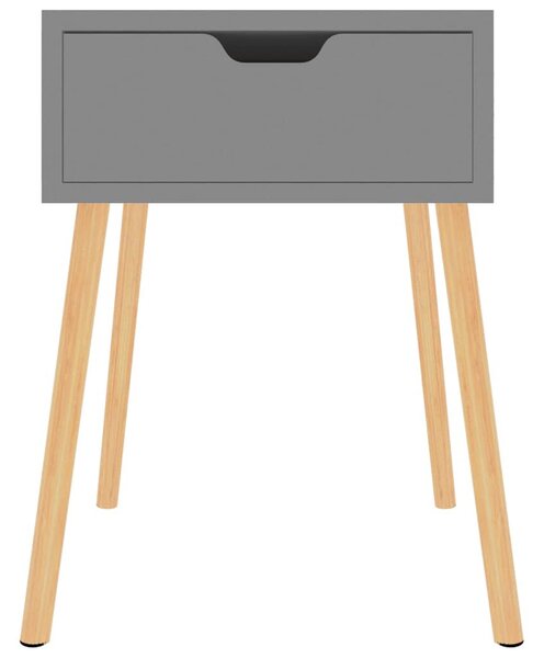 2 db szürke szerelt fa éjjeliszekrény 40 x 40 x 56 cm