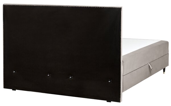 Boxspring ágy tárolóval DAME Bársony Tópszín 180 x 200 cm