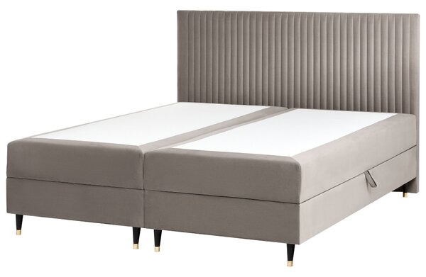 Boxspring ágy tárolóval DAME Bársony Tópszín 180 x 200 cm